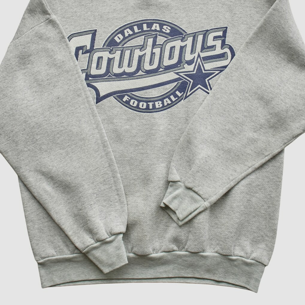 Dallas Cowboys Logo 7 90s Pullover Sweatshirt - Heather Gray Vintage for sale