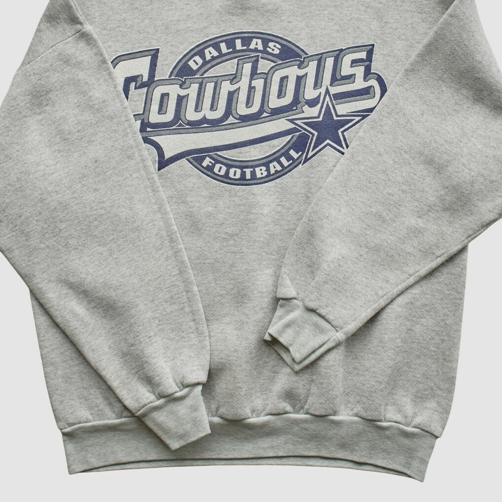 Dallas Cowboys Logo 7 90s Pullover Sweatshirt - Heather Gray Vintage for sale
