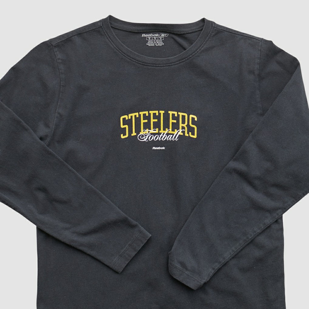 Pittsburgh Steelers Reebok 2000s Long Sleeve T-shirt - Black Vintage outlet