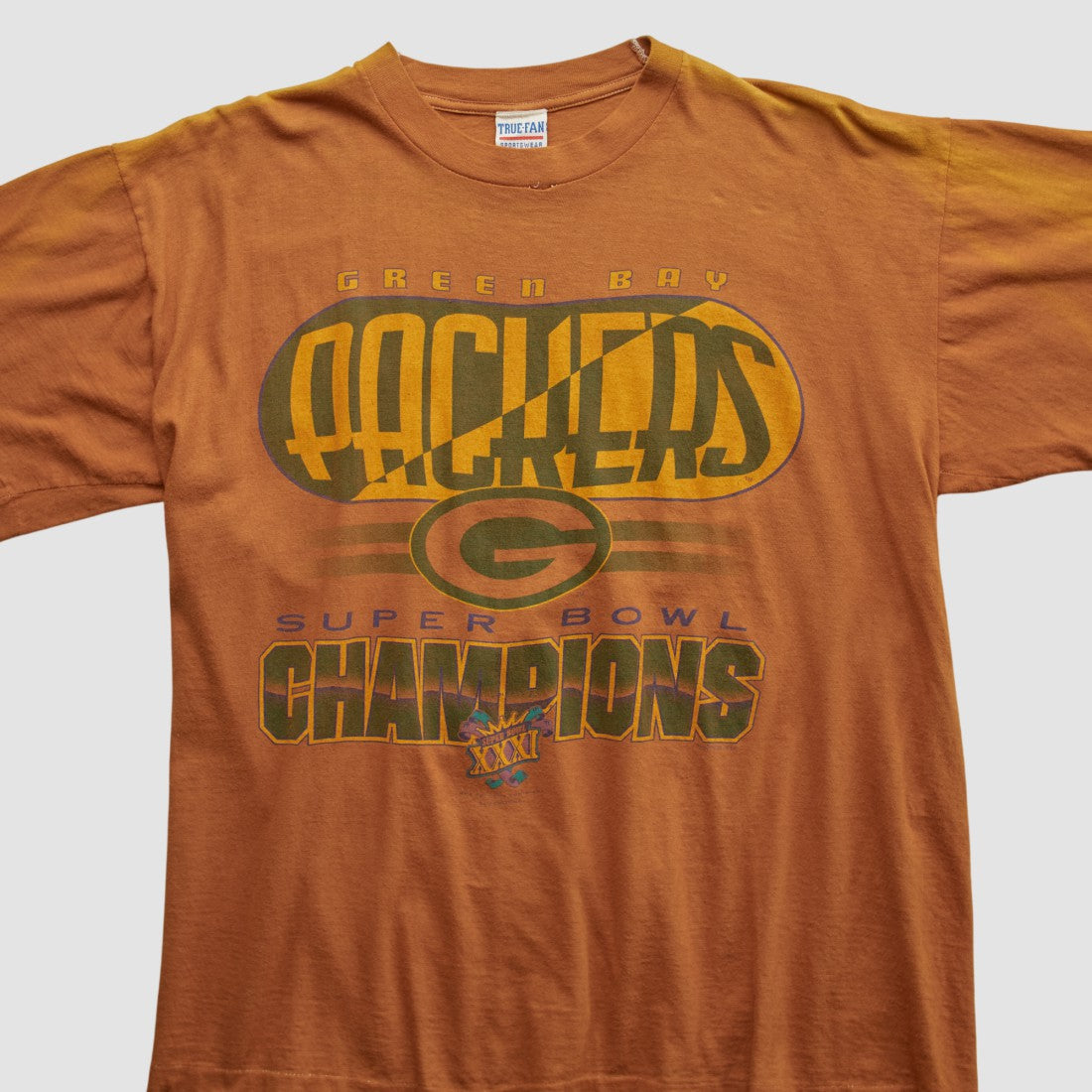 Green Bay Packers True Fan 1997 T-shirt - Clay Vintage sale