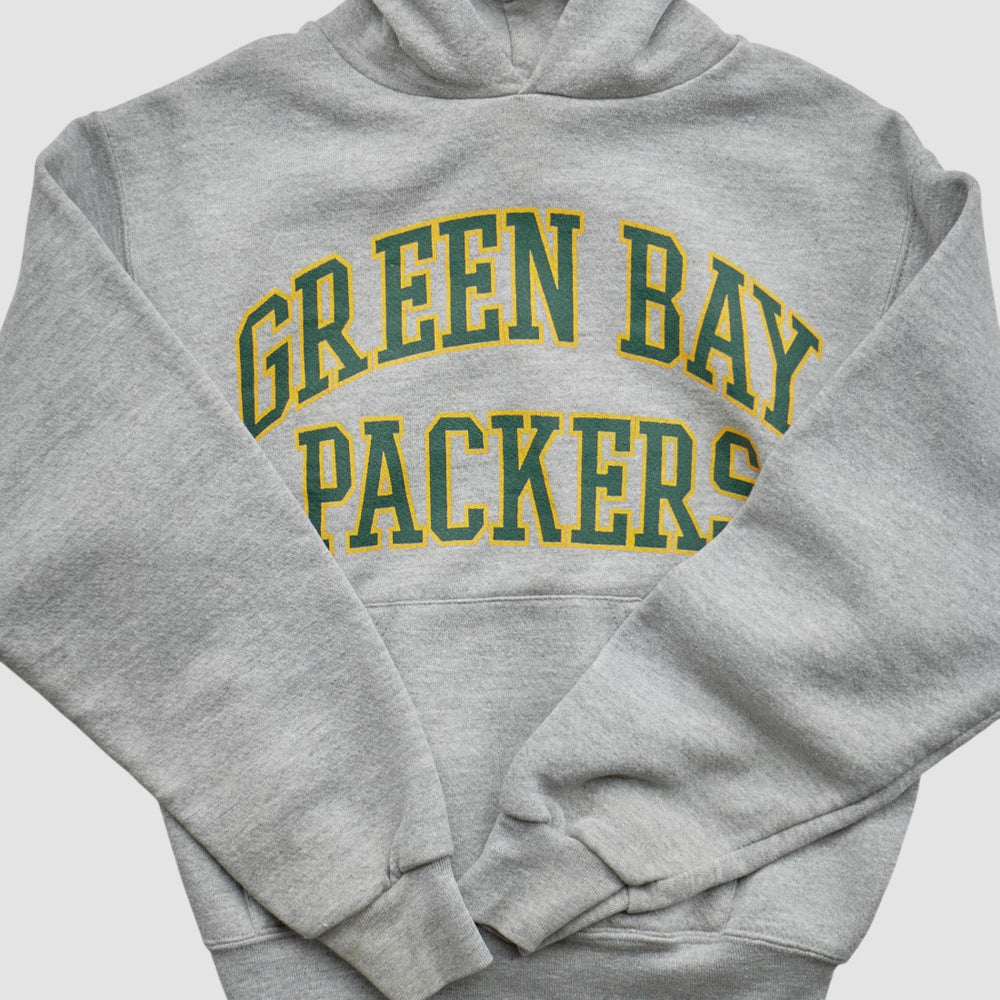 Green Bay Packers NFL 2000s Hooded Pullover Sweatshirt - Heather Gray - Yth M Real Vintage sale