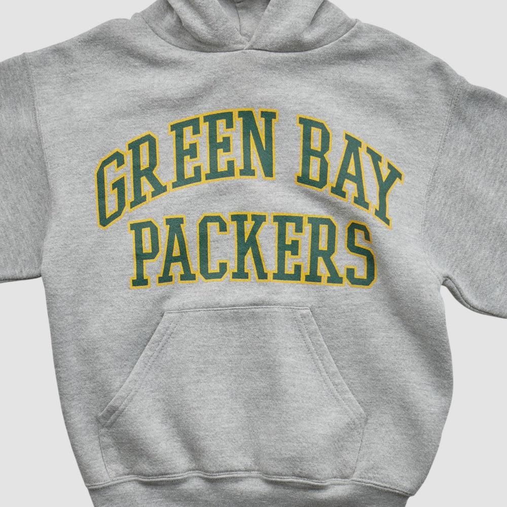 Green Bay Packers NFL 2000s Hooded Pullover Sweatshirt - Heather Gray - Yth M Real Vintage sale