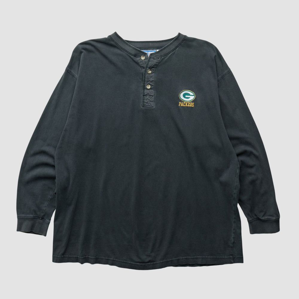 Green Bay Packers Logo 7 90s Long Sleeve T-shirt - Black Vintage cheap