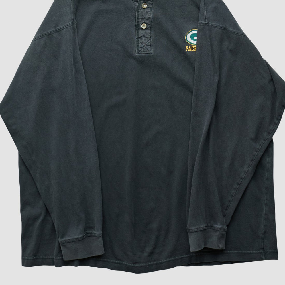 Green Bay Packers Logo 7 90s Long Sleeve T-shirt - Black Vintage cheap