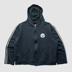 Pittsburgh Steelers NFL 2000s Hooded Full Zip Sweatshirt - Black Vintage for sale