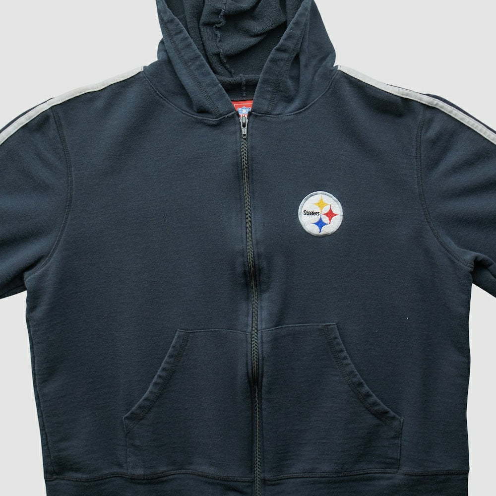 Pittsburgh Steelers NFL 2000s Hooded Full Zip Sweatshirt - Black Vintage for sale