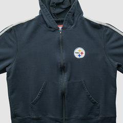 Pittsburgh Steelers NFL 2000s Hooded Full Zip Sweatshirt - Black Vintage for sale