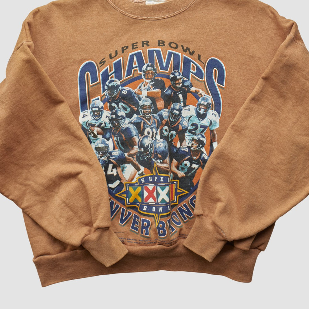 Denver Broncos Hanes 1998 Pullover Sweatshirt - Clay Vintage for sale