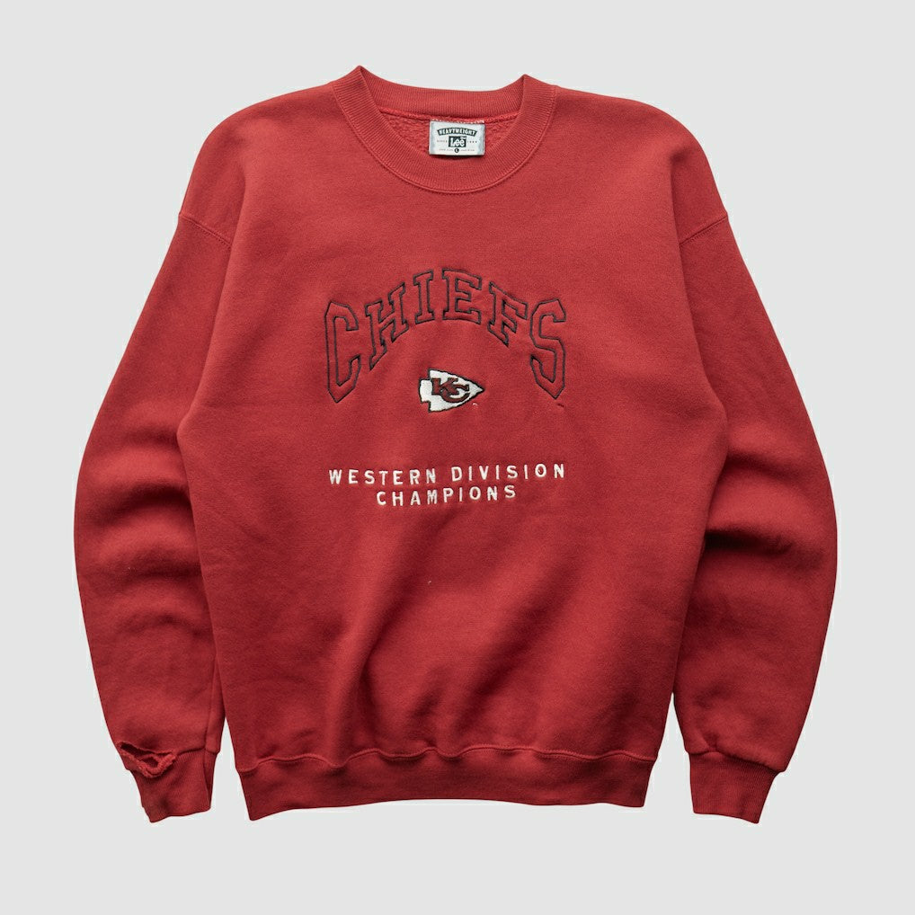 Kansas City Chiefs Lee Apparel 90s Pullover Sweatshirt - Red Vintage sale