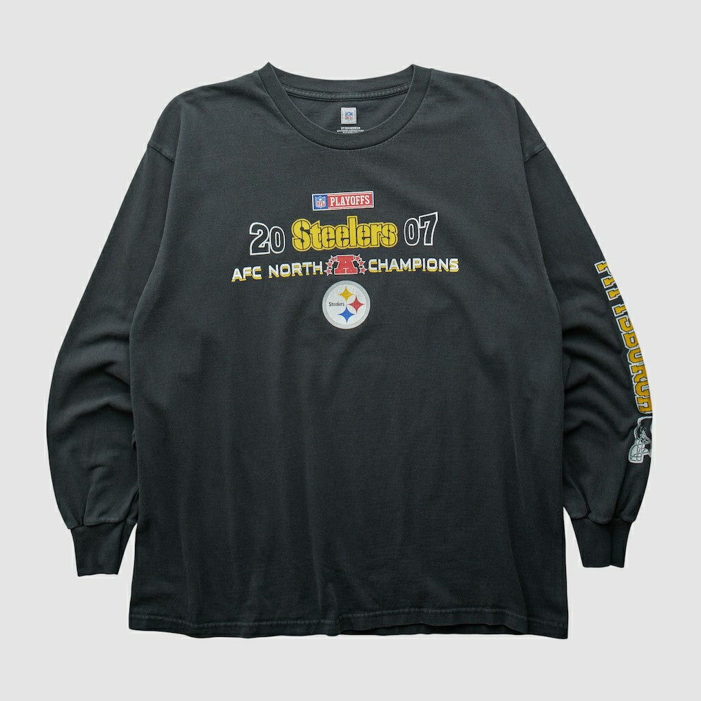Pittsburgh Steelers NFL 2007 Long Sleeve T-shirt - Black Vintage outlet