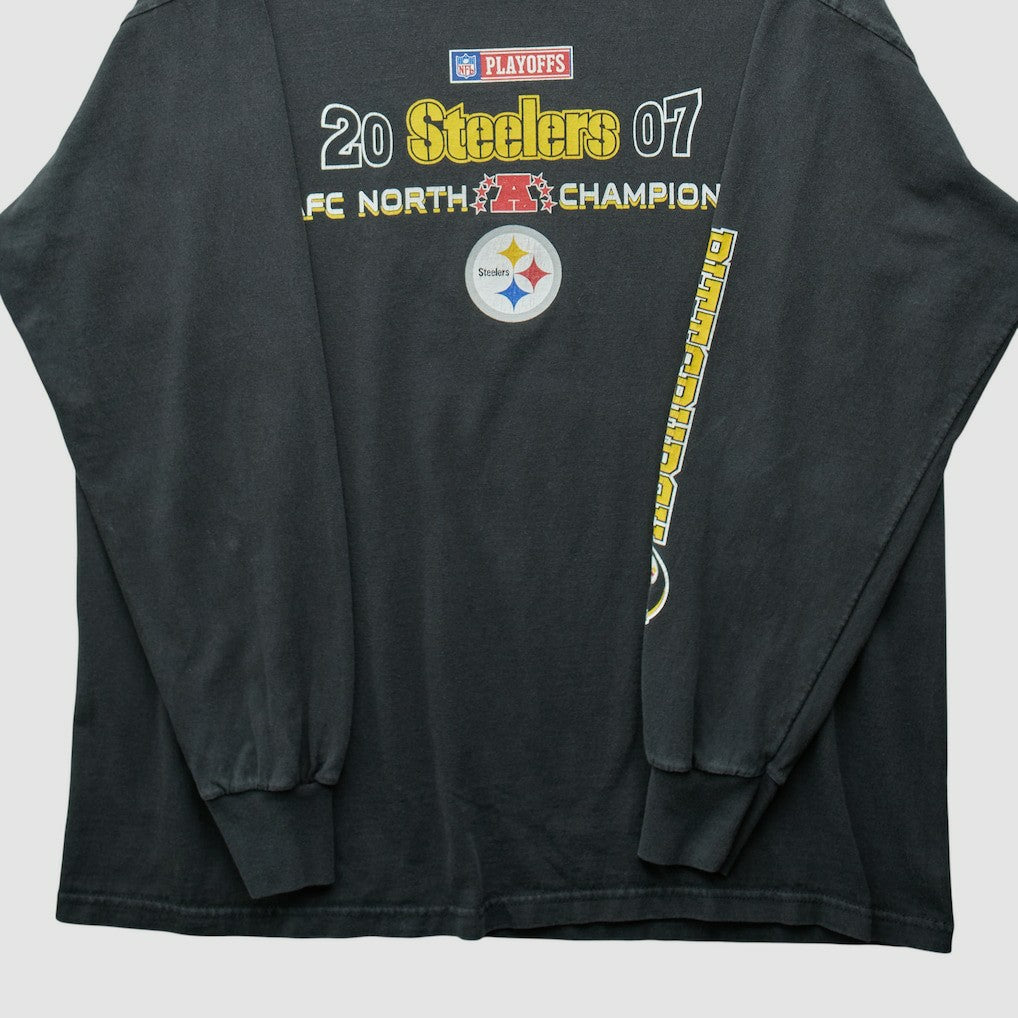 Pittsburgh Steelers NFL 2007 Long Sleeve T-shirt - Black Vintage outlet