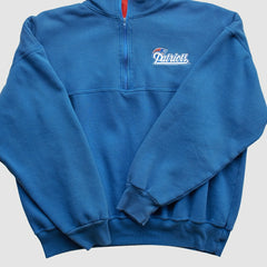 New England Patriots Dodger 90s 1/4 Zip Sweatshirt - Blue Vintage cheap