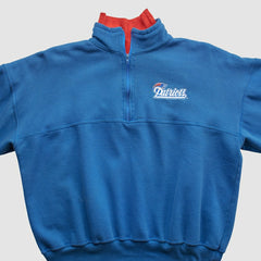 New England Patriots Dodger 90s 1/4 Zip Sweatshirt - Blue Vintage cheap
