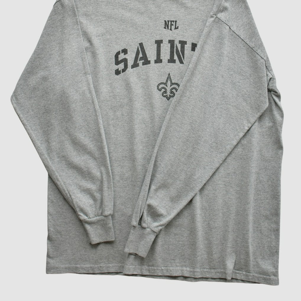 New Orleans Saints NFL Long Sleeve T-shirt - Heather Gray Vintage outlet