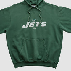 New York Jets NFL 2000s Hooded Pullover Sweatshirt - Green Vintage discount