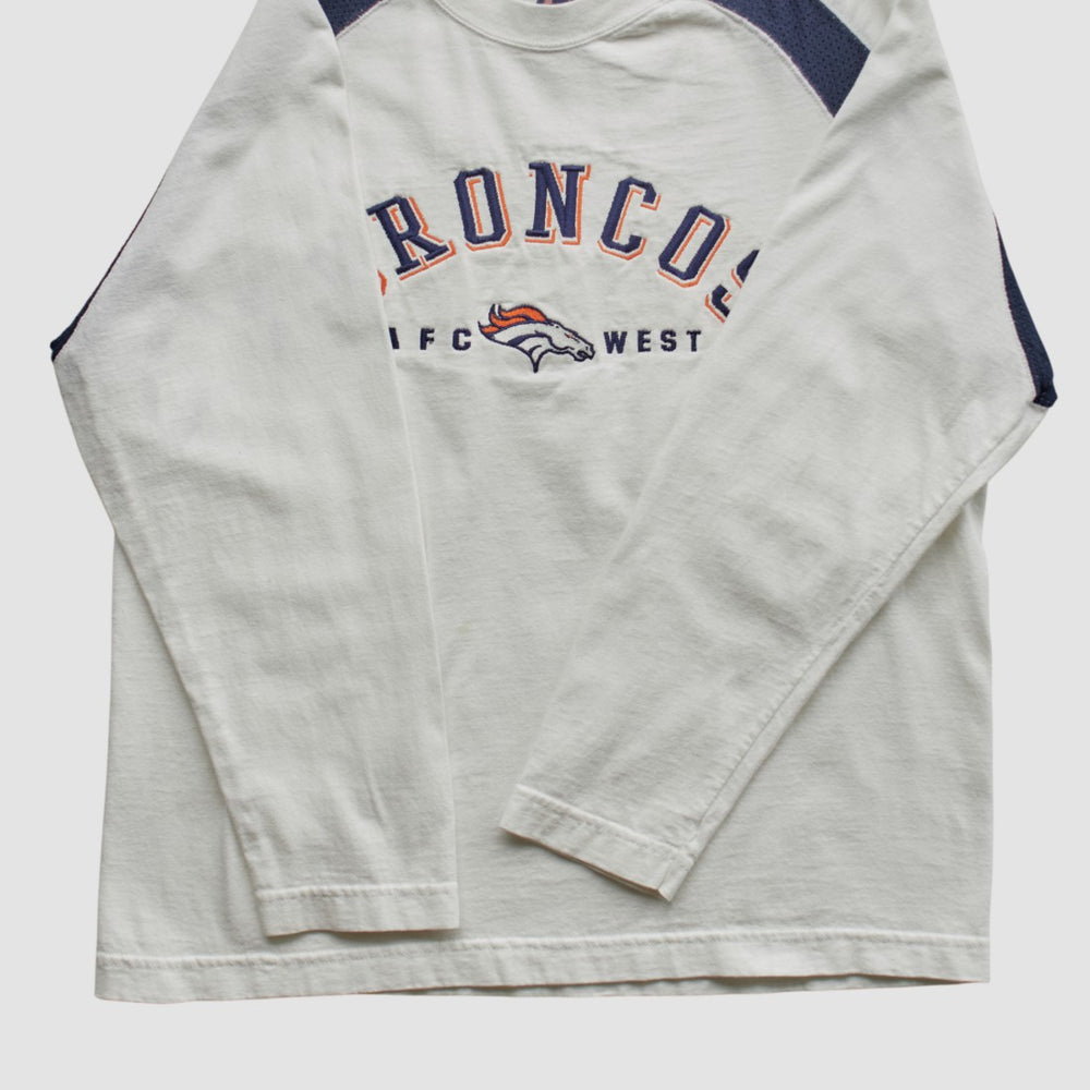 Denver Broncos CSA 90s Long Sleeve T-shirt - White Vintage on sale