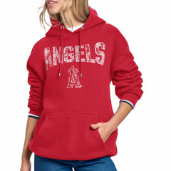 Los Angeles Angels Starter Women's Lace Team Lockup Fleece Hoodie Red