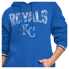 Kansas City Royals Starter Women's Lace Team Lockup Fleece Hoodie Royal