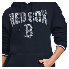Boston Red Sox Starter Women's Lace Team Lockup Fleece Hoodie Navy