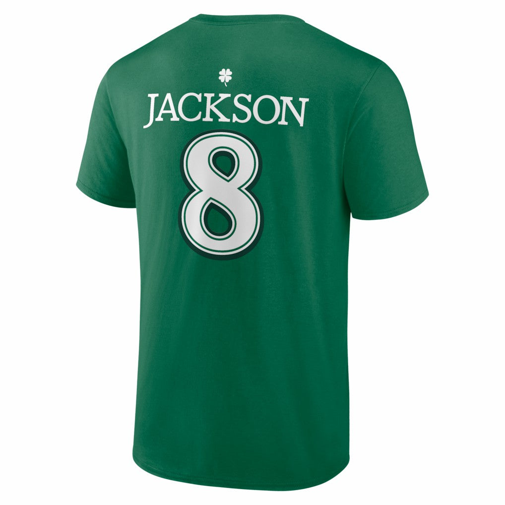 Lamar Jackson Baltimore Ravens St. Patrick's Day Icon Name & Number T-Shirt - Green for sale