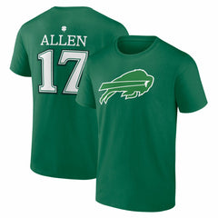 Josh Allen Buffalo Bills St. Patrick's Day Icon Name & Number T-Shirt - Green outlet