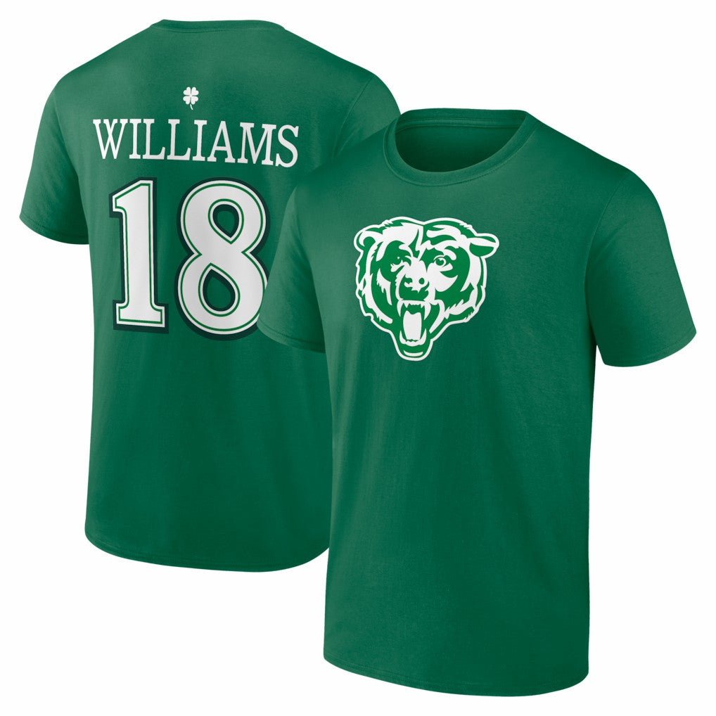 Caleb Williams Chicago Bears St. Patrick's Day Icon Name & Number T-Shirt - Green for sale