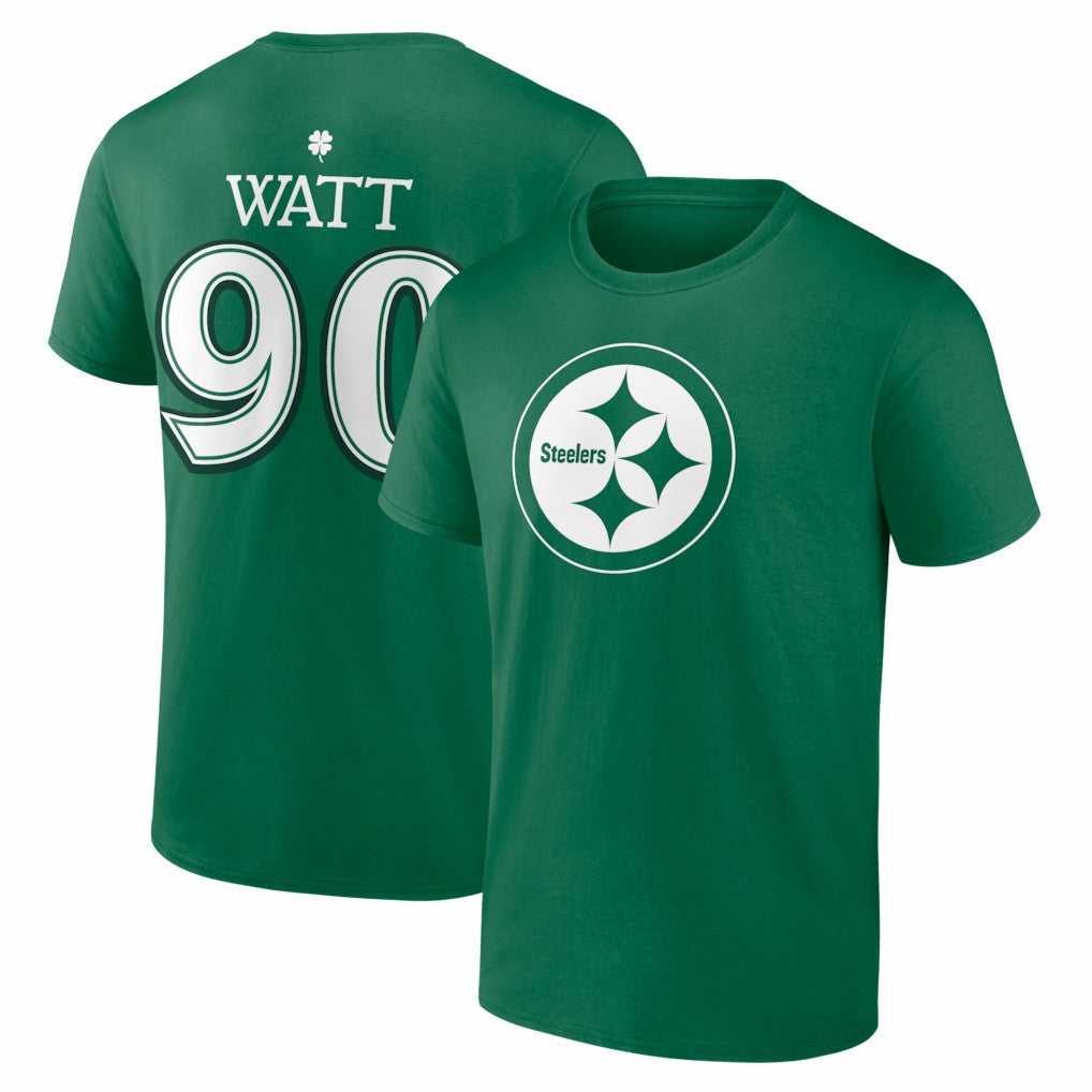 T.J. Watt Pittsburgh Steelers St. Patrick's Day Icon Name & Number T-Shirt - Green sale