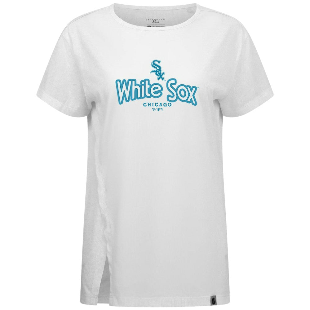 Chicago White Sox Levelwear Women's Blue Haven Influx Cornerstone T-Shirt White