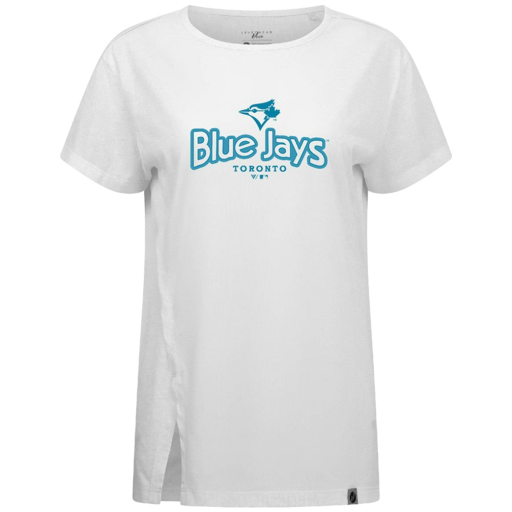 Toronto Blue Jays Levelwear Women's Blue Haven Influx Cornerstone T-Shirt White