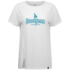 Los Angeles Dodgers Levelwear Women's Blue Haven Influx Cornerstone T-Shirt White