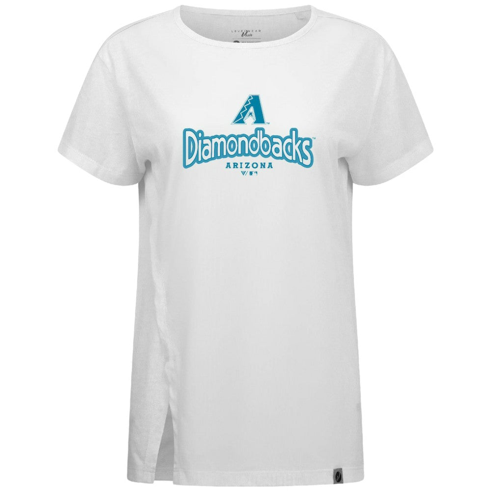 Arizona Diamondbacks Levelwear Women's Blue Haven Influx Cornerstone T-Shirt White