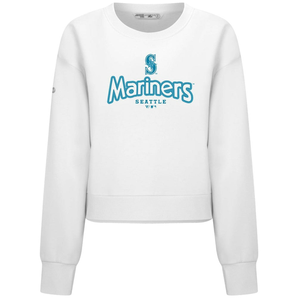 Seattle Mariners Levelwear Women's Judd Cornerstone Cropped Sweatshirt White