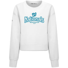 Washington Nationals Levelwear Women's Judd Cornerstone Cropped Sweatshirt White