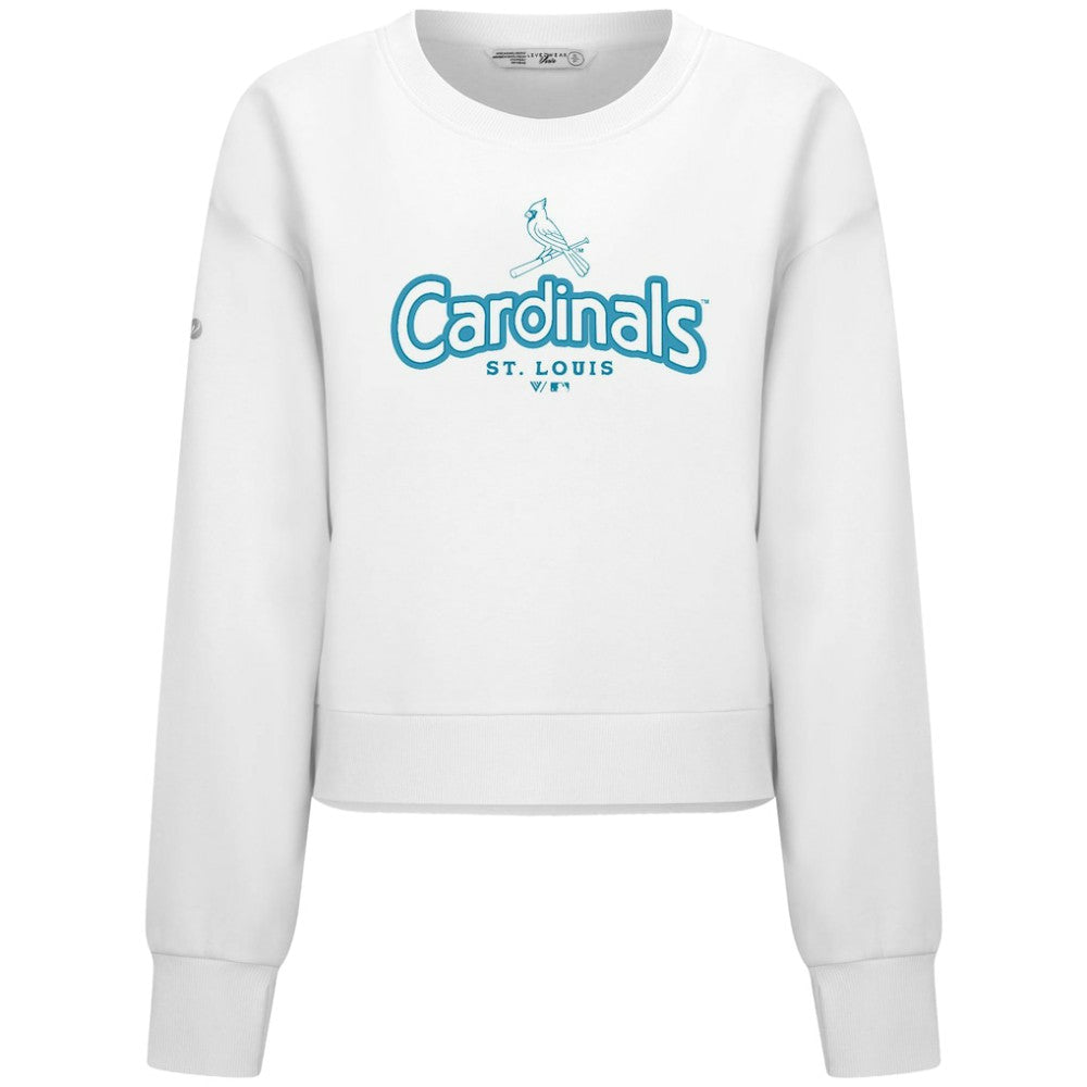 St. Louis Cardinals Levelwear Women's Judd Cornerstone Cropped Sweatshirt White