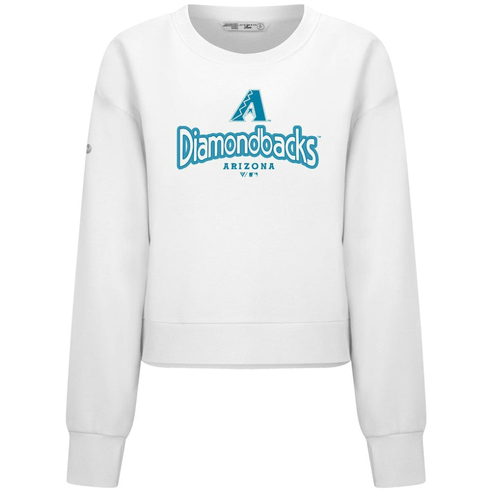Arizona Diamondbacks Levelwear Women's Judd Cornerstone Cropped Sweatshirt White