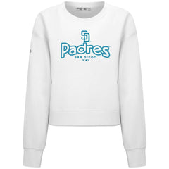 San Diego Padres Levelwear Women's Judd Cornerstone Cropped Sweatshirt White