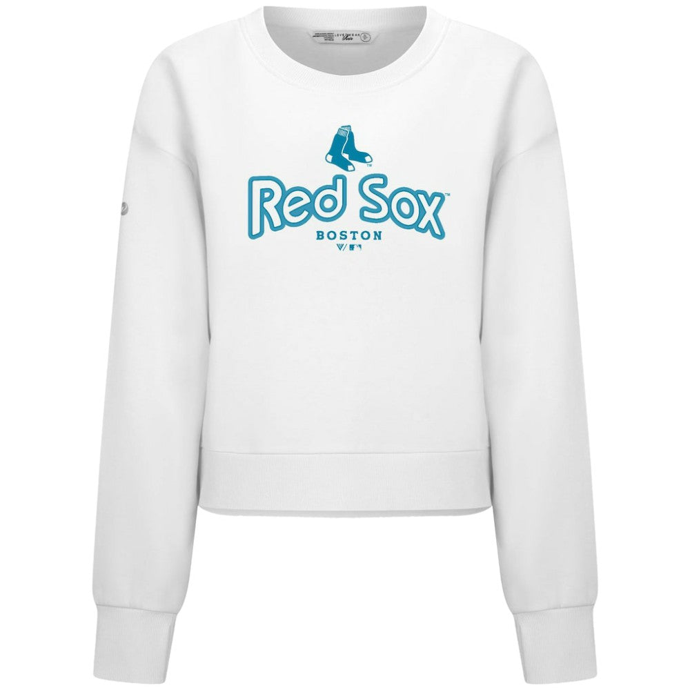 Boston Red Sox Levelwear Women's Judd Cornerstone Cropped Sweatshirt White