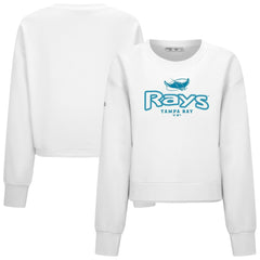 Tampa Bay Rays Levelwear Women's Judd Cornerstone Cropped Sweatshirt White