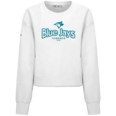 Toronto Blue Jays Levelwear Women's Judd Cornerstone Cropped Sweatshirt White