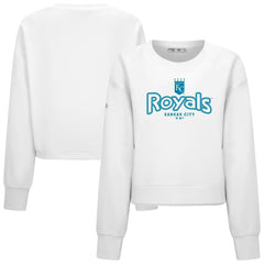 Kansas City Royals Levelwear Women's Judd Cornerstone Cropped Sweatshirt White