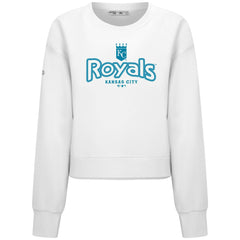Kansas City Royals Levelwear Women's Judd Cornerstone Cropped Sweatshirt White