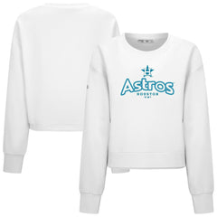 Houston Astros Levelwear Women's Judd Cornerstone Cropped Sweatshirt White
