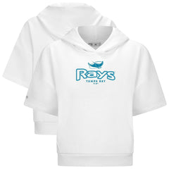 Tampa Bay Rays Levelwear Women's Amber Short Sleeve Cornerstone Hoodie White