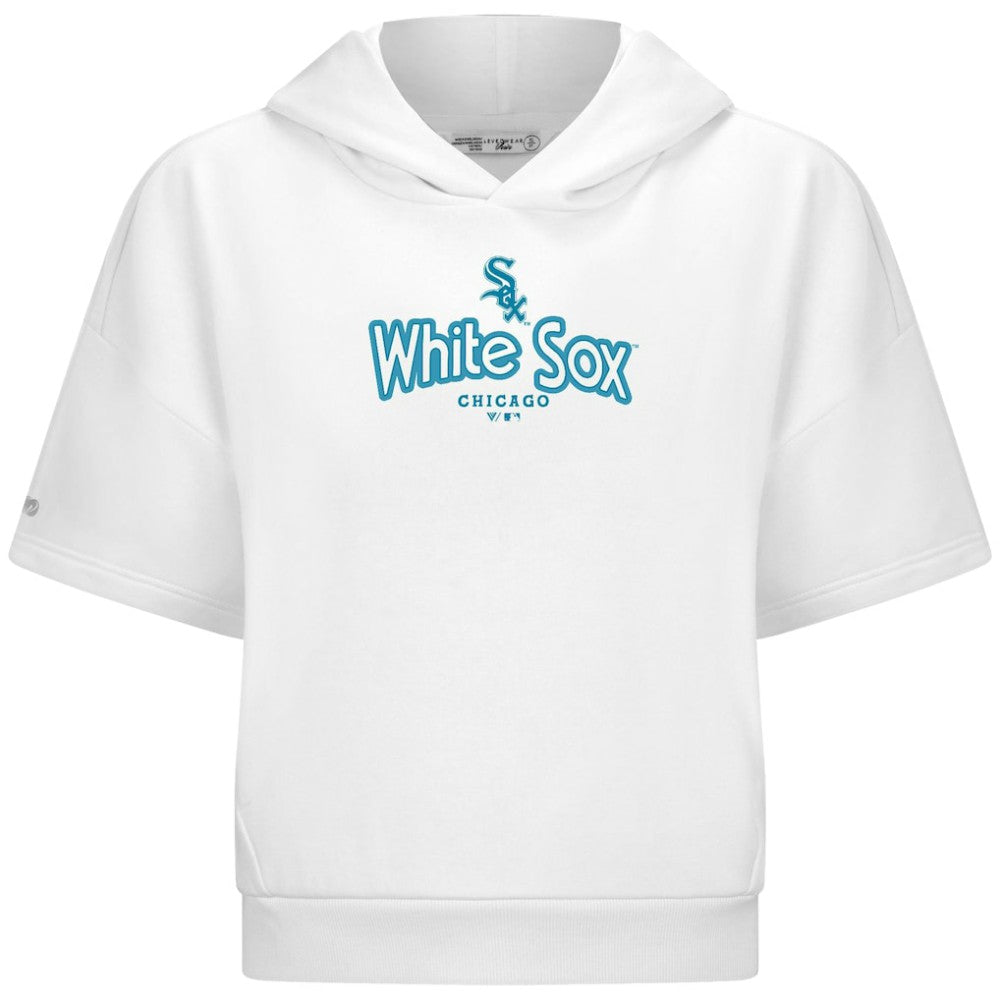 Chicago White Sox Levelwear Women's Amber Short Sleeve Cornerstone Hoodie White
