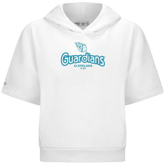 Cleveland Guardians Levelwear Women's Amber Short Sleeve Cornerstone Hoodie White