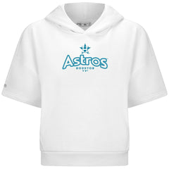 Houston Astros Levelwear Women's Amber Short Sleeve Cornerstone Hoodie White