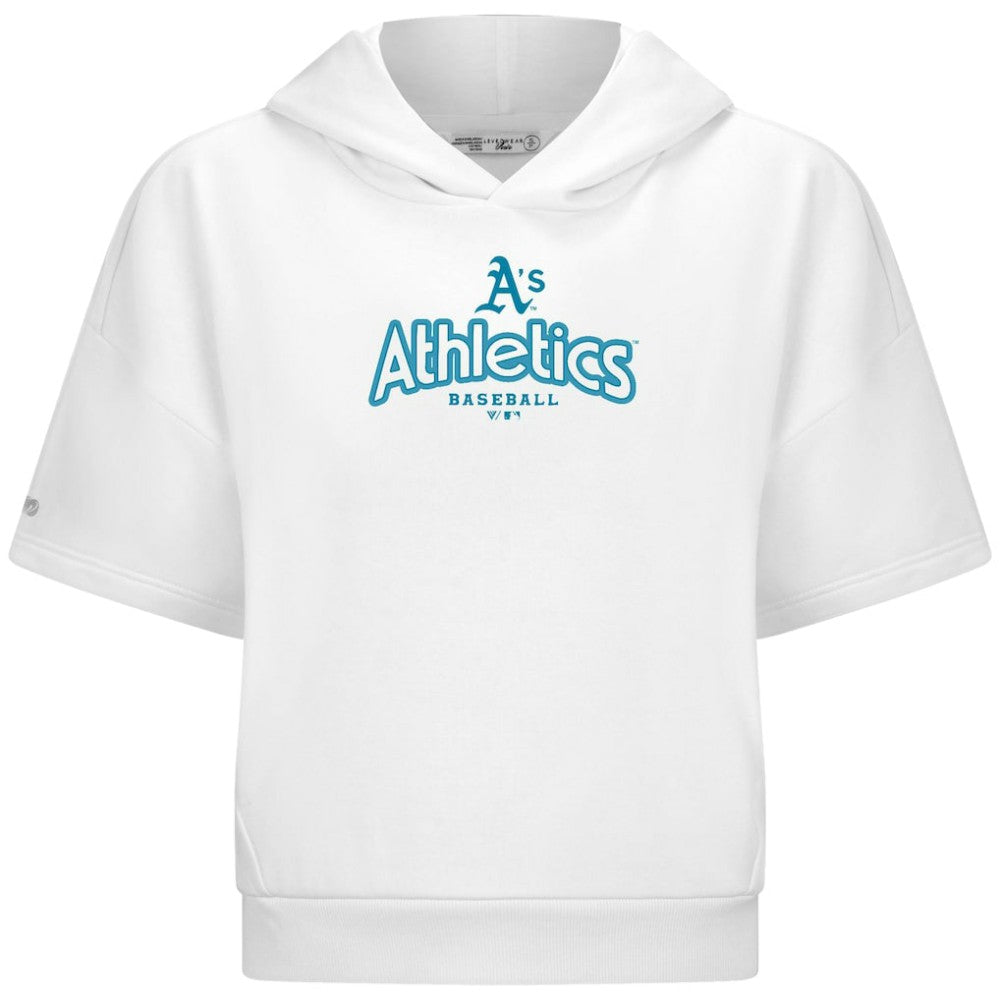 Athletics Levelwear Women's Amber Short Sleeve Cornerstone Hoodie White