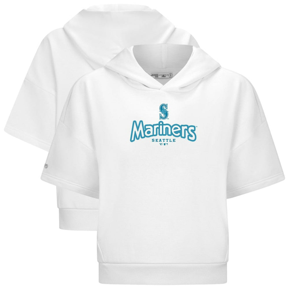 Seattle Mariners Levelwear Women's Amber Short Sleeve Cornerstone Hoodie White