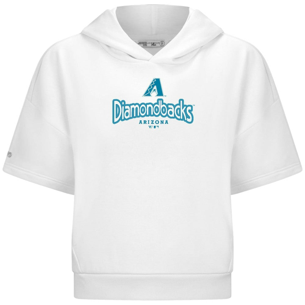 Arizona Diamondbacks Levelwear Women's Amber Short Sleeve Cornerstone Hoodie White