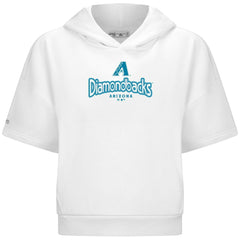Arizona Diamondbacks Levelwear Women's Amber Short Sleeve Cornerstone Hoodie White
